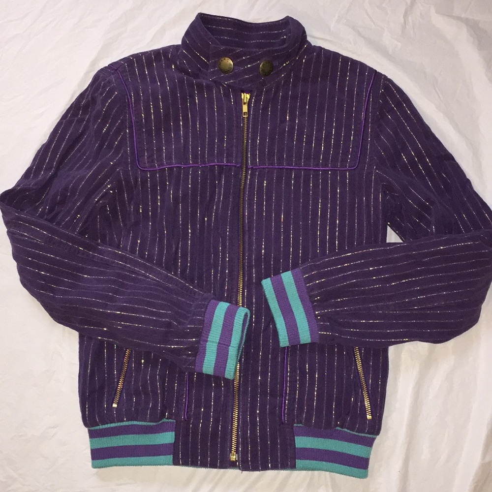 Marc Jacobs Purple Corduroy Bomber Jacket